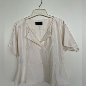 Derek Lam Silk Crop Peplum Top